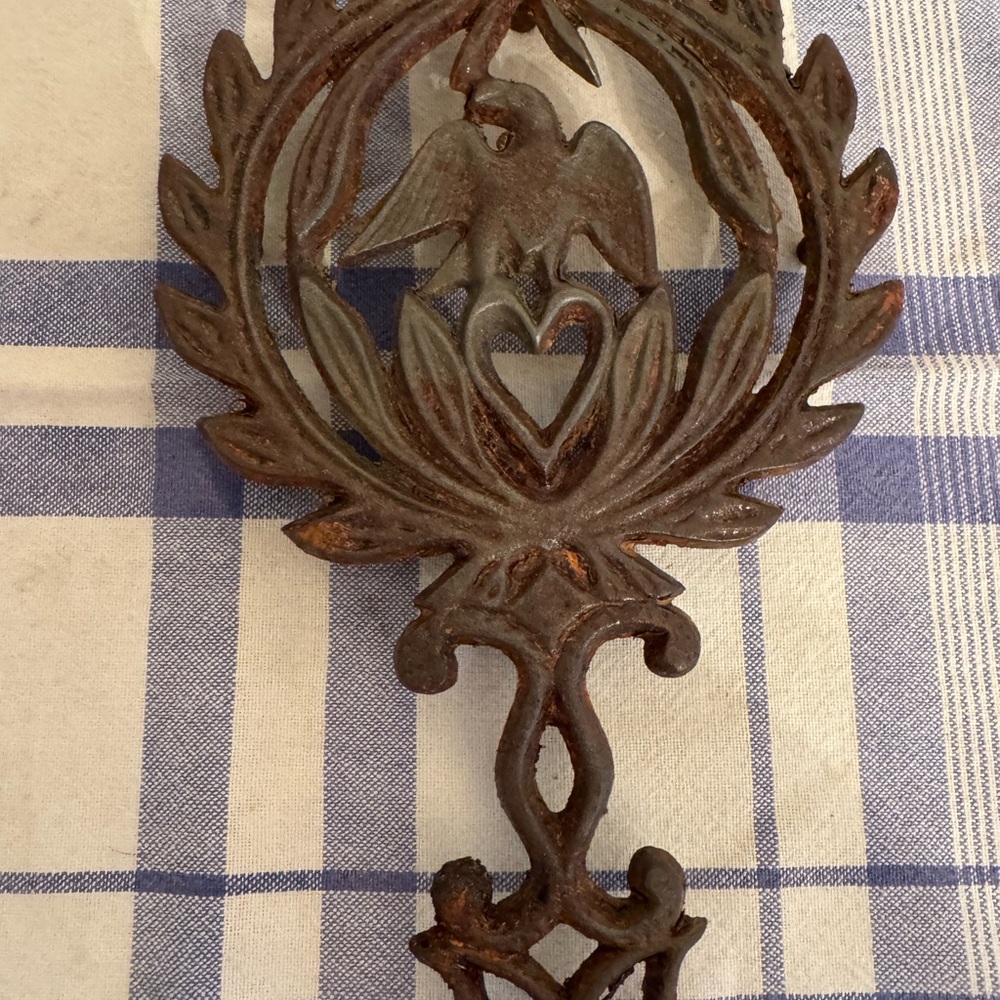 Vintage Cast Iron Trivet with Eagle Design
